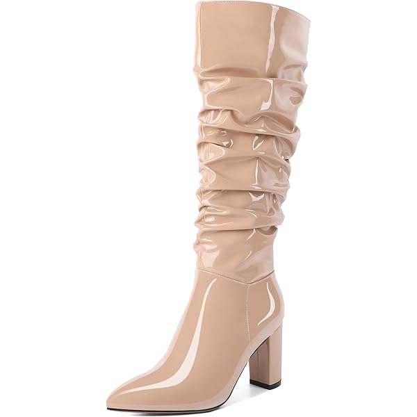 靴 Elleme Zipped pointed heal boots Amazon.com | femflame Women's Knee High Boots Pointed Toe